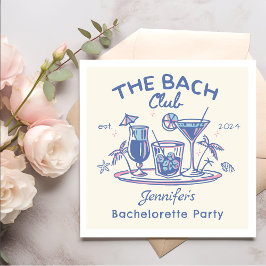 Servilleta De Papel Blue Whimsical Beach Coctail Bachelorette Party