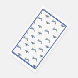 Servilleta De Papel Blue White Bunny Bee