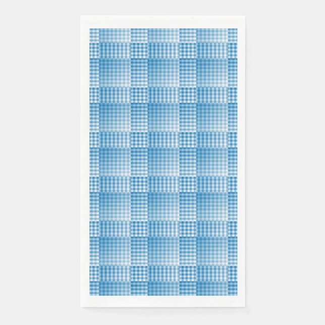 Servilleta De Papel Blue White Checker Abstract Pattern (Anverso)