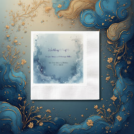 Servilleta De Papel blue white Dreamy coastal marble ink wedding
