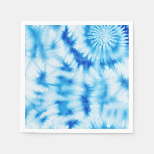 Servilleta De Papel Blue White Tie Dye (Anverso)