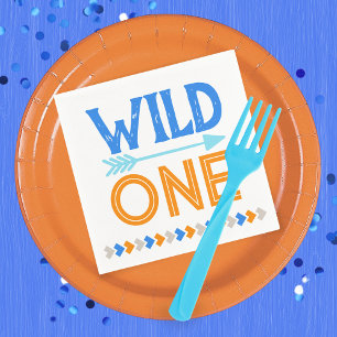 Servilleta De Papel Blue Wild One First Birthday Paper