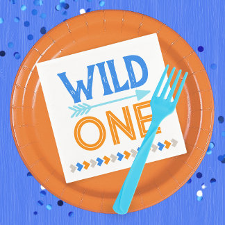 Servilleta De Papel Blue Wild One First Birthday Paper
