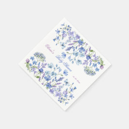 Servilleta De Papel Blue Wildflower Boho Neutral Baby Shower