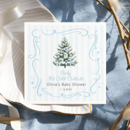 Servilleta De Papel Blue Winter Christmas Tree Baby Shower