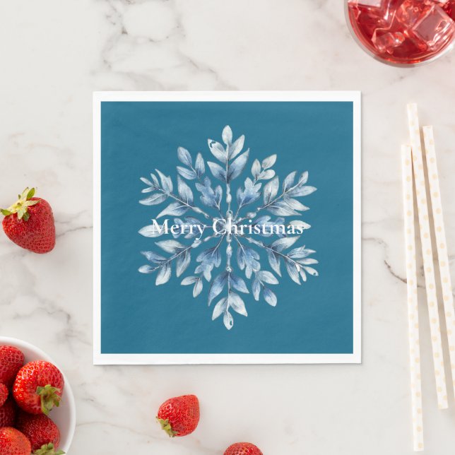 Servilleta De Papel Blue Winter Snowflakes (In situ)
