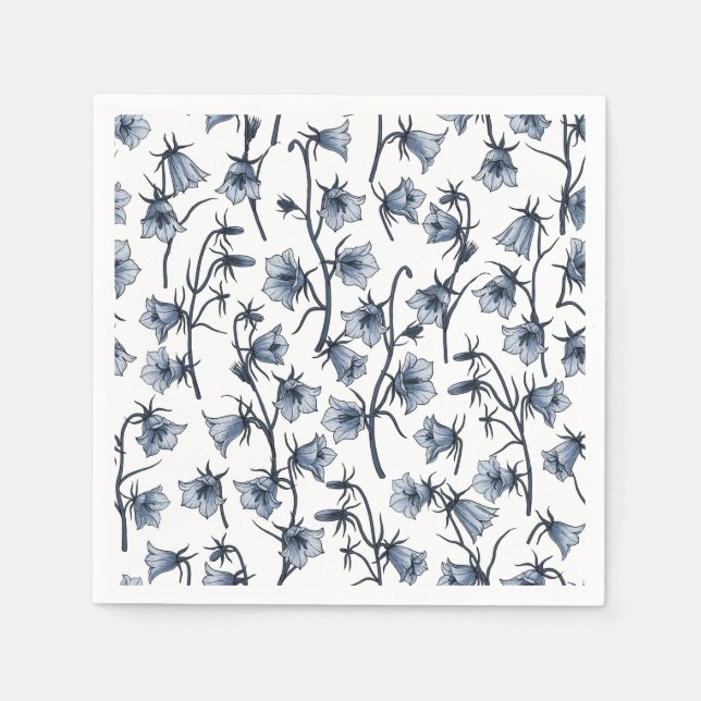 Servilleta De Papel Bluebells, Harebells, Bellflowers (Anverso)