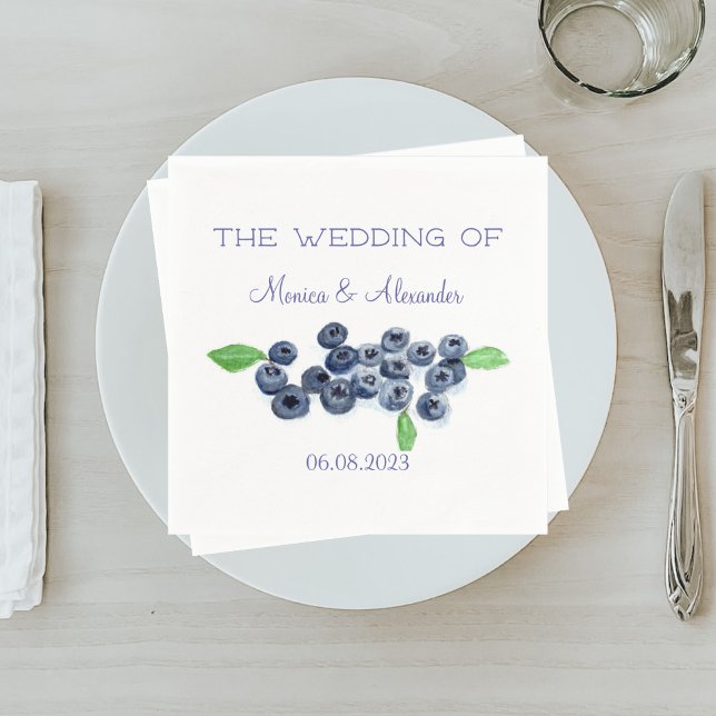 Servilleta De Papel Blueberries Fruits Wedding Party (Subido por el creador)