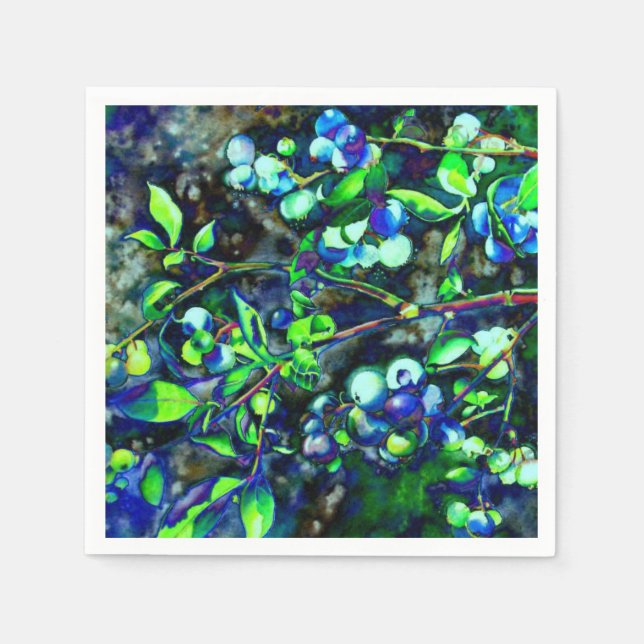 Servilleta De Papel Blueberries - verde (Anverso)