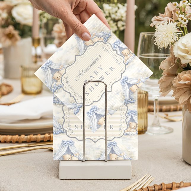 Servilleta De Papel Blueberry Baby Canopy Toile Baby Shower (Subido por el creador)