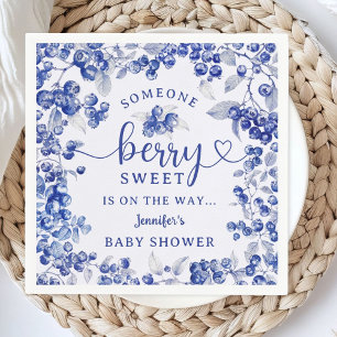 Servilleta De Papel BlueBerry Baby Shower Toile De Jouy Paper Napkin