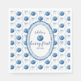 Servilleta De Papel Blueberry Baby's Berry First 1st Birthday Party