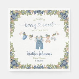 Servilleta De Papel Blueberry Berry Sweet Clothesline Baby Shower
