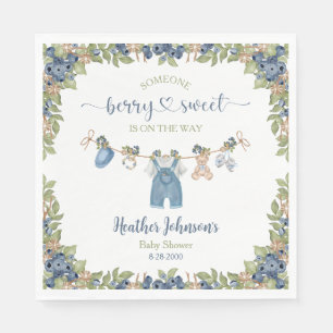 Servilleta De Papel Blueberry Berry Sweet Clothesline Baby Shower