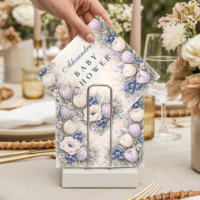 Servilleta De Papel Blueberry Blossom Garden Baby Shower (Subido por el creador)