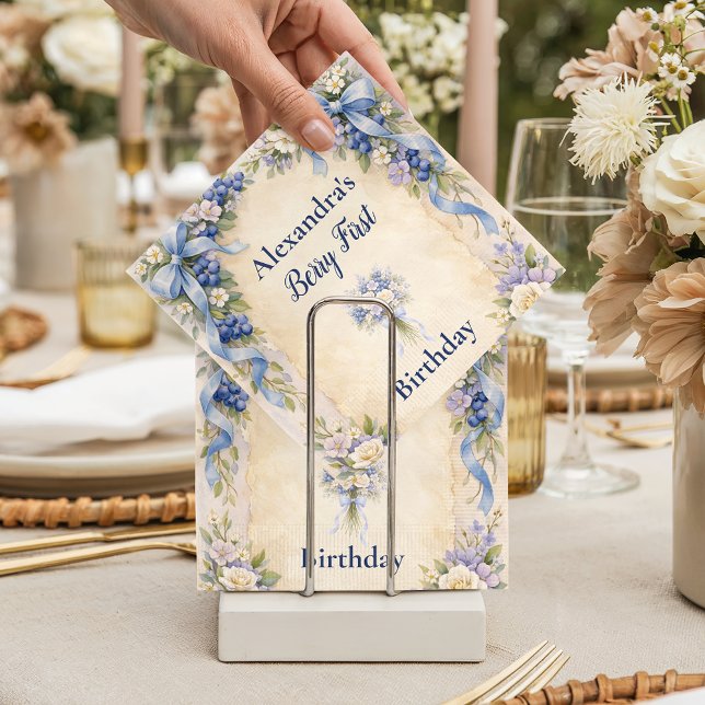 Servilleta De Papel Blueberry Garden Berry First 1st Birthday (Subido por el creador)