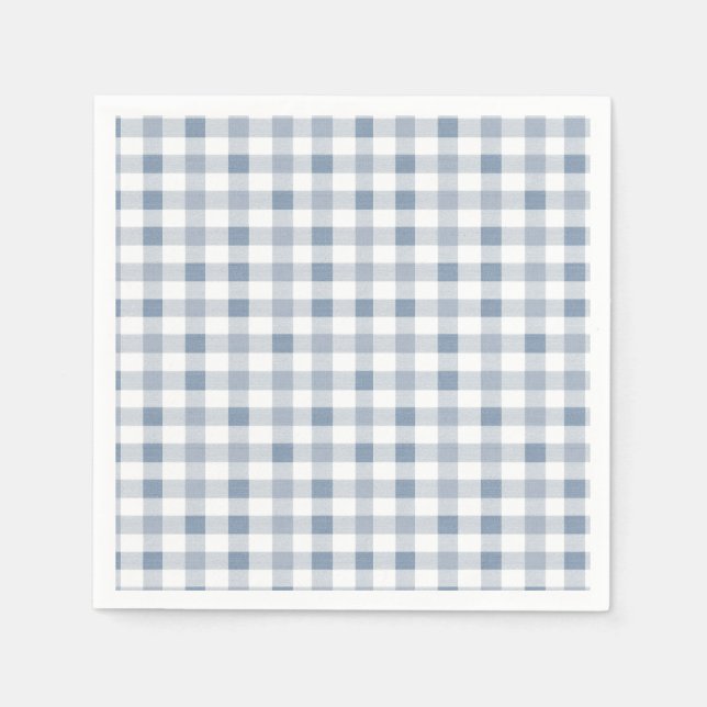Servilleta De Papel Blueberry Gingham Pattern Baby Shower (Anverso)
