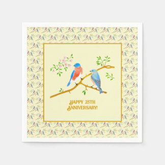 Servilleta De Papel Bluebirds Happy Anniversary