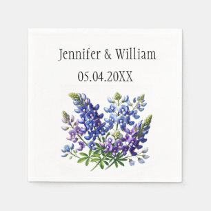 Servilleta De Papel Bluebonnets Floral acuarela de Texas Boda Floral