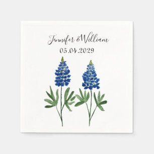 Servilleta De Papel Bluebonnets Floral acuarela de Texas Boda Floral