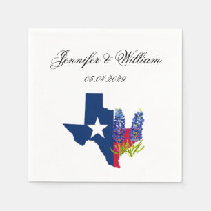 Servilleta De Papel Bluebonnets Floral acuarela de Texas Boda Floral