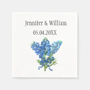 Servilleta De Papel Bluebonnets Floral acuarela de Texas Boda Floral