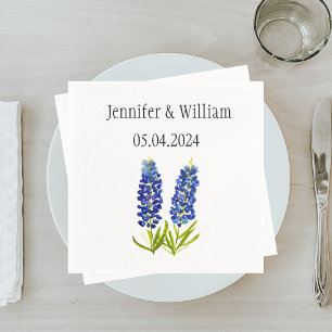 Servilleta De Papel Bluebonnets Floral acuarela de Texas Boda Floral