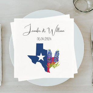 Servilleta De Papel Bluebonnets Floral acuarela de Texas Boda Floral