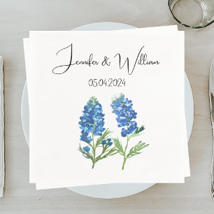 Servilleta De Papel Bluebonnets Floral acuarela de Texas Boda Floral