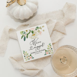 Servilleta De Papel Blush Floral Estamos Comprometidos Fiesta de Compr