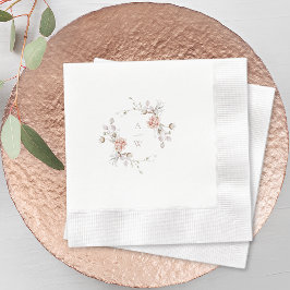 Servilleta De Papel Blush Floral Monogram Wedding Napkins