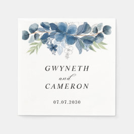 Servilleta De Papel Blush Gold Greenery Succulent Dusty Blue Wedding 