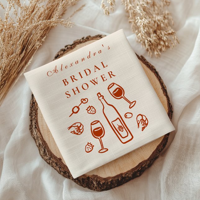 Servilleta De Papel Blush Italian Wine Bridal Shower (Subido por el creador)