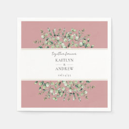 Servilleta De Papel Blush Pink Eucalyptus Together Forever Wedding 