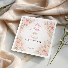 Servilleta De Papel Blush Pink Floral Baby in Bloom Garden