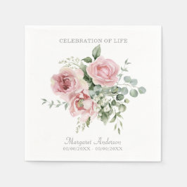 Servilleta De Papel Blush Pink Rose Celebration of Life