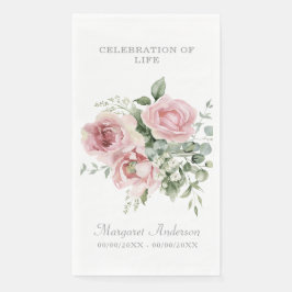 Servilleta De Papel Blush Pink Rose Celebration of Life