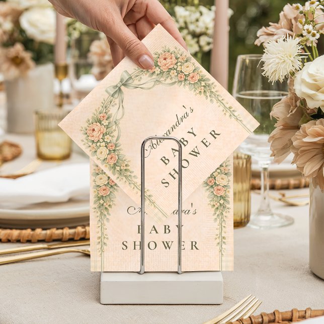 Servilleta De Papel Blush Sage Rose Arch Baby Shower (Subido por el creador)