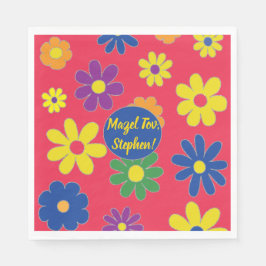 Servilleta De Papel BM Bat o Bar Mitzvah Napkin Florecido