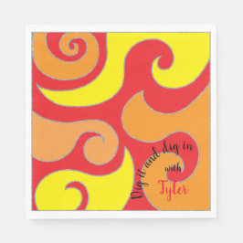 Servilleta De Papel BM Bat o Bar Mitzvah Napkin Swirly