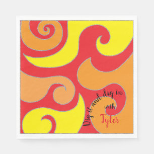 Servilleta De Papel BM Bat o Bar Mitzvah Napkin Swirly