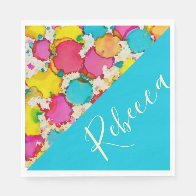 Servilleta De Papel BM Bat o Bar Mitzvah Napkins Confetti (Anverso)