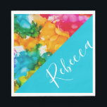 Servilleta De Papel BM Bat o Bar Mitzvah Splash of Color Napkins<br><div class="desc">Bat Mitzvah o Bar Mitzvah, A Splash of Color, Bar o Bat Mitzvah diseñaron servilletas. Diseños de servilletas divertidas que usted puede ser completamente personalizar para llamar a su propia persona. Personalice la servilleta eliminando texto y sustituyéndolo por su propia redacción. Usa el color, estilo y tamaño de tu fuente...</div>