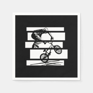 Servilleta De Papel BMX Wheelie Silhouette Urban Lines