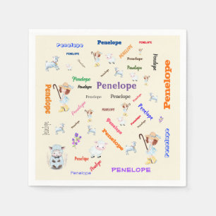 Servilleta De Papel BO PEEP NURSERY RHYME Word Cloud Name College