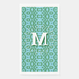 Servilleta De Papel Boa Ripple en Verde + Aqua Personalizado