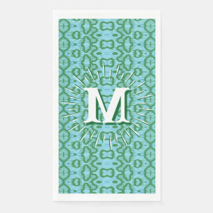 Servilleta De Papel Boa Ripple en Verde + Aqua Personalizado