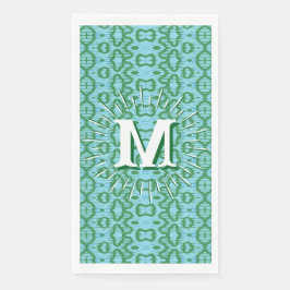 Servilleta De Papel Boa Ripple in Green + Aqua Personalized