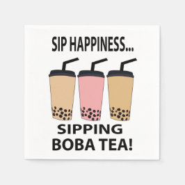 Servilleta De Papel Boba Tea Bubble Tea Boba Tea Fiesta