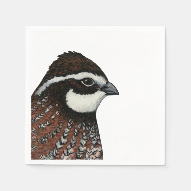 Servilleta De Papel Bobwhite Quail Head (Anverso)